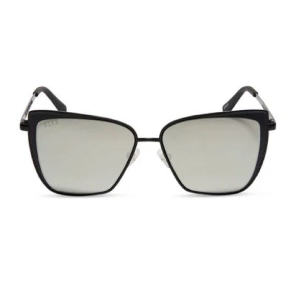 NWT Diff Eyewear - Grace Sunglasses - Matte Black Grey Mirror
